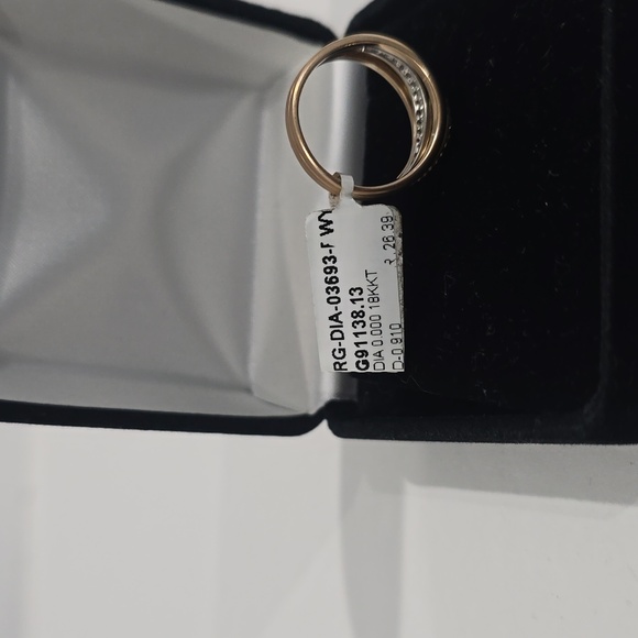 NWT ✅18K YG Diamond Ring Set in Pavé brilliant-cut diamonds, .91ctw SZ 7 ⭐ NEW